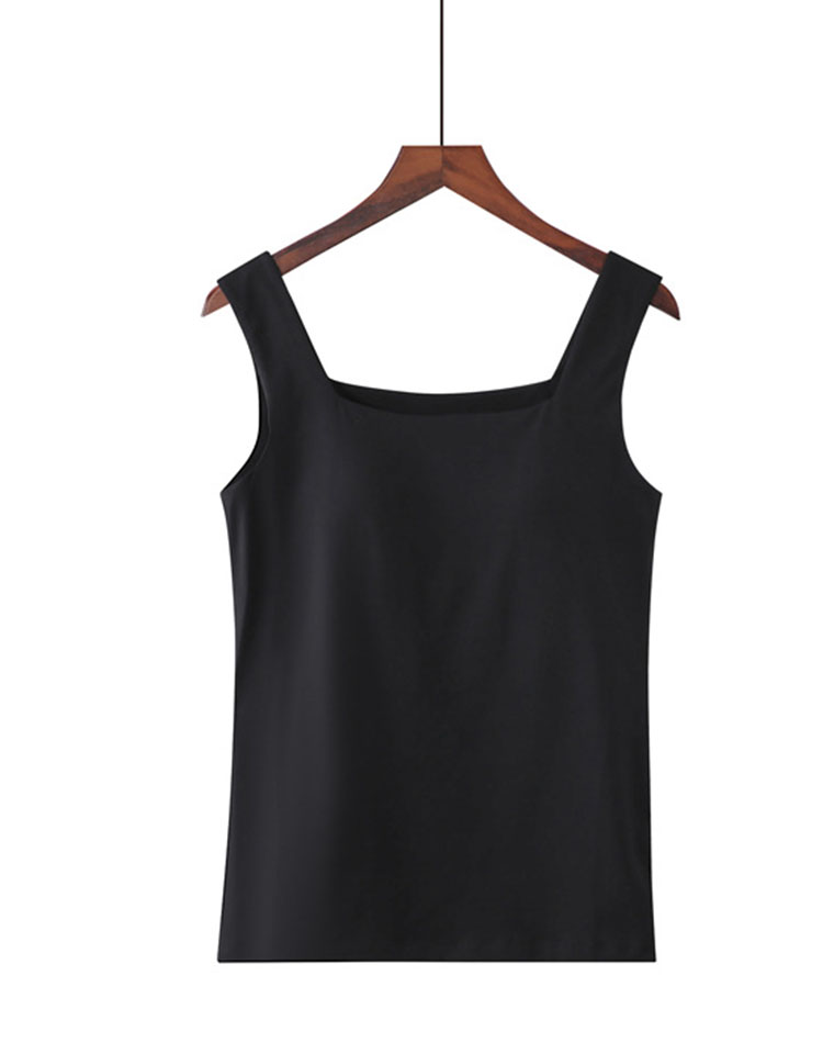 カップ付き スクエアネック タンクトップ インナー トップス

