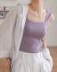 カップ付き スクエアネック タンクトップ インナー トップス

