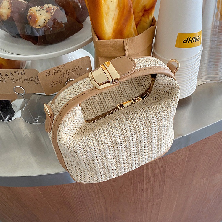 2WAY コロッとかわいい かご編み ミニバッグ