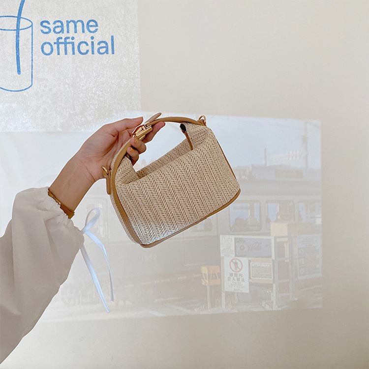 2WAY コロッとかわいい かご編み ミニバッグ