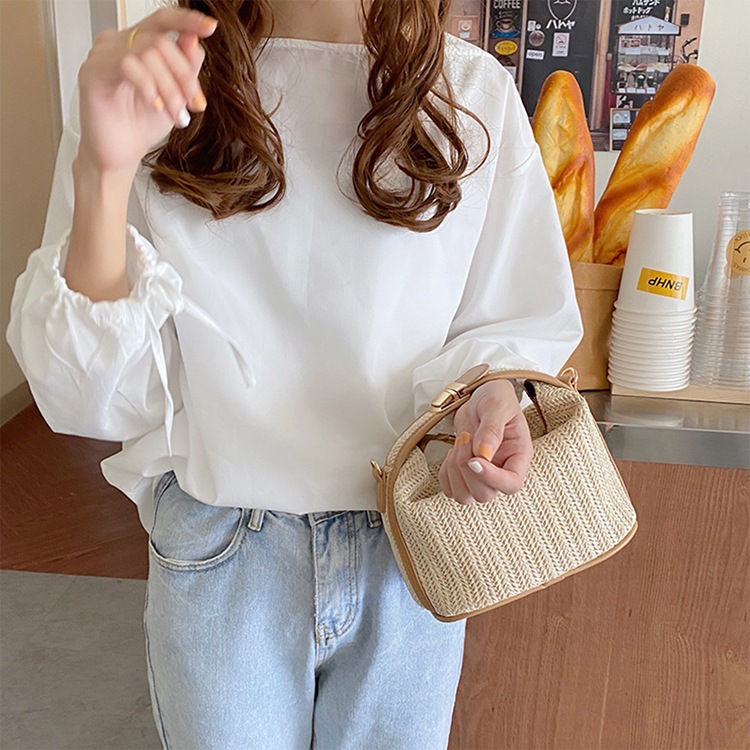 2WAY コロッとかわいい かご編み ミニバッグ