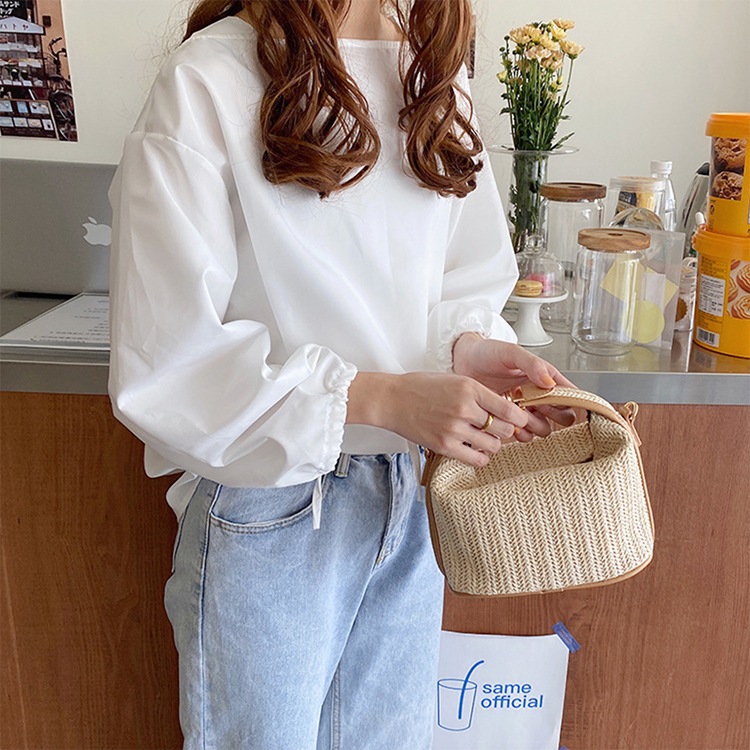 2WAY コロッとかわいい かご編み ミニバッグ