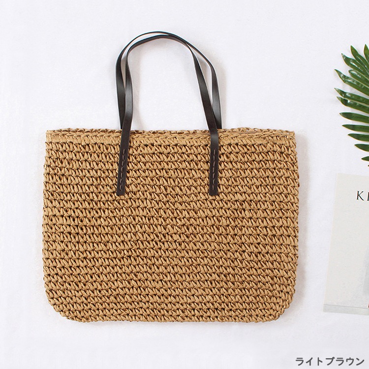 大きめ かご編みバッグ