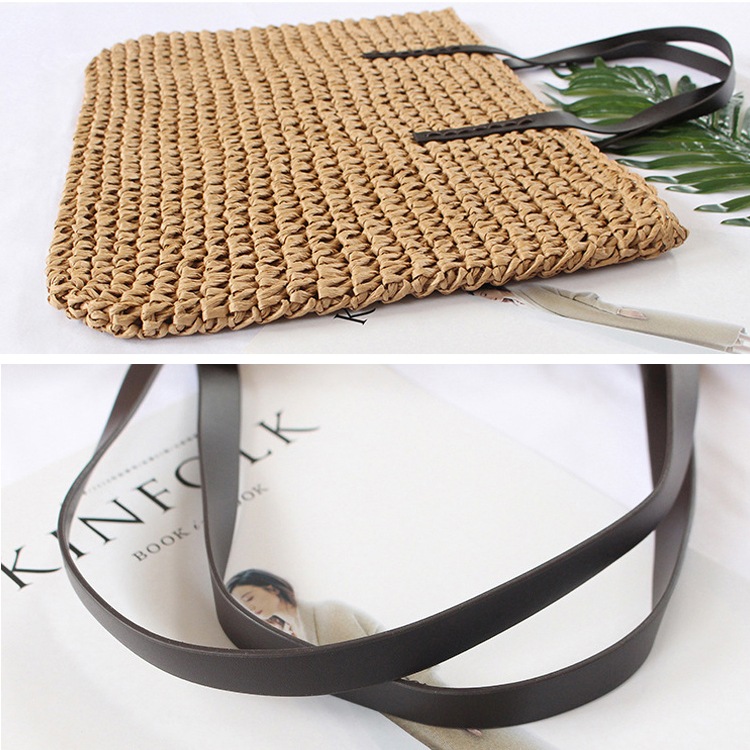 大きめ かご編みバッグ