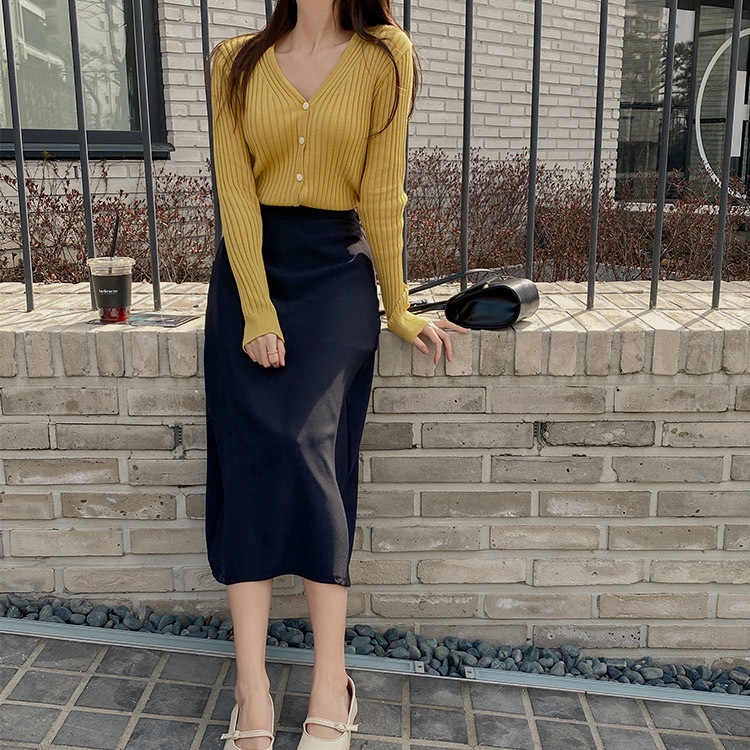 フェミニン Aライン 膝丈スカート