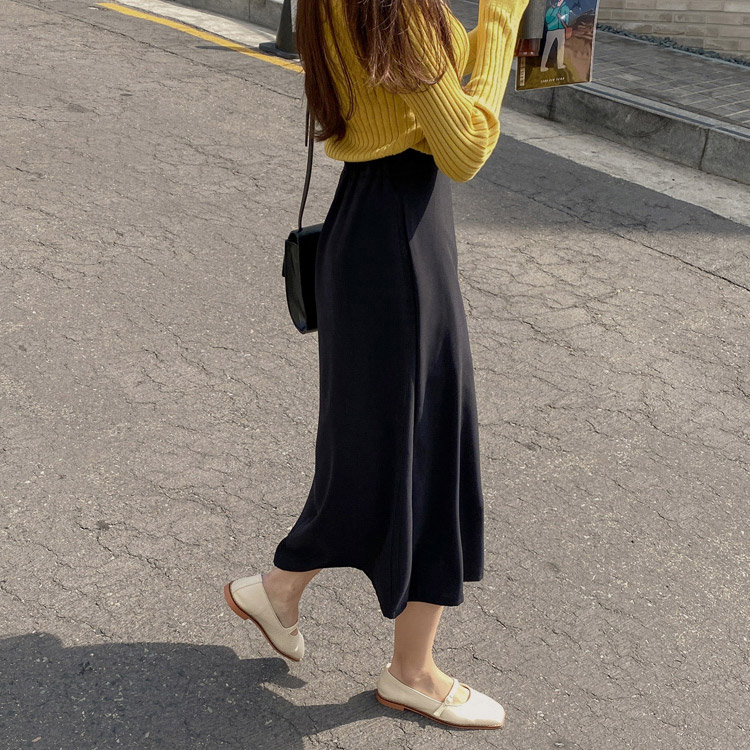 フェミニン Aライン 膝丈スカート