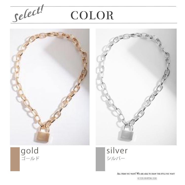 鍵チャーム 太め チェーンネックレス