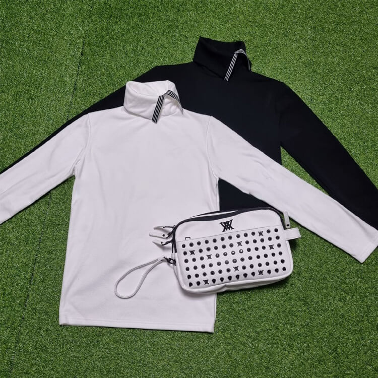韓国ゴルフウェア アンバルカラーネック 長袖 Ｔシャツ