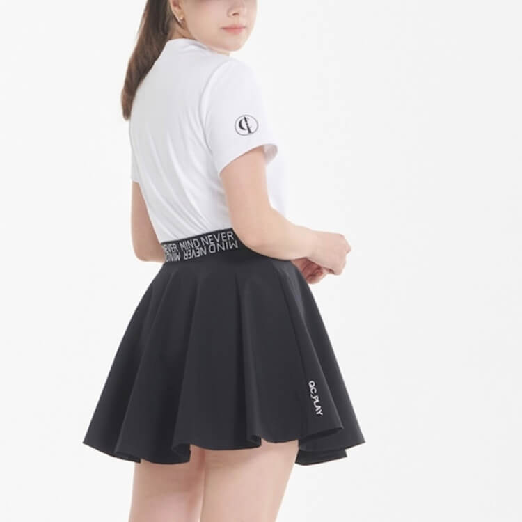 バックコンシャス レタリング フレア ミニスカート