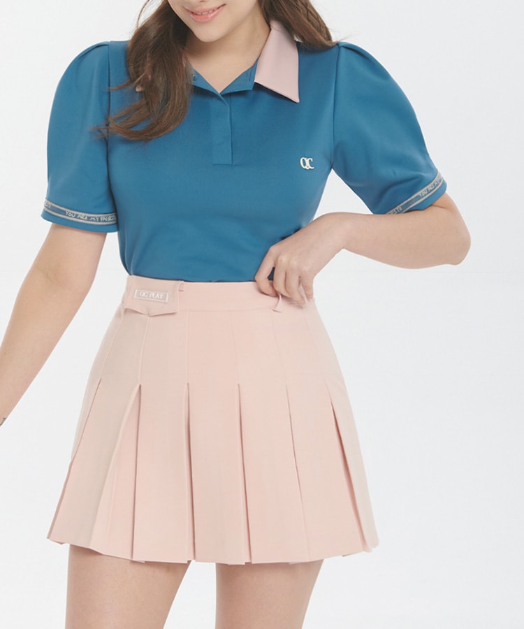 韓国ゴルフウェア シャーベットカラー プリーツスカート
