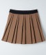 配色ウエスト ゴム ショート丈 プリーツスカート 

