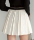 配色ウエスト ゴム ショート丈 プリーツスカート 

