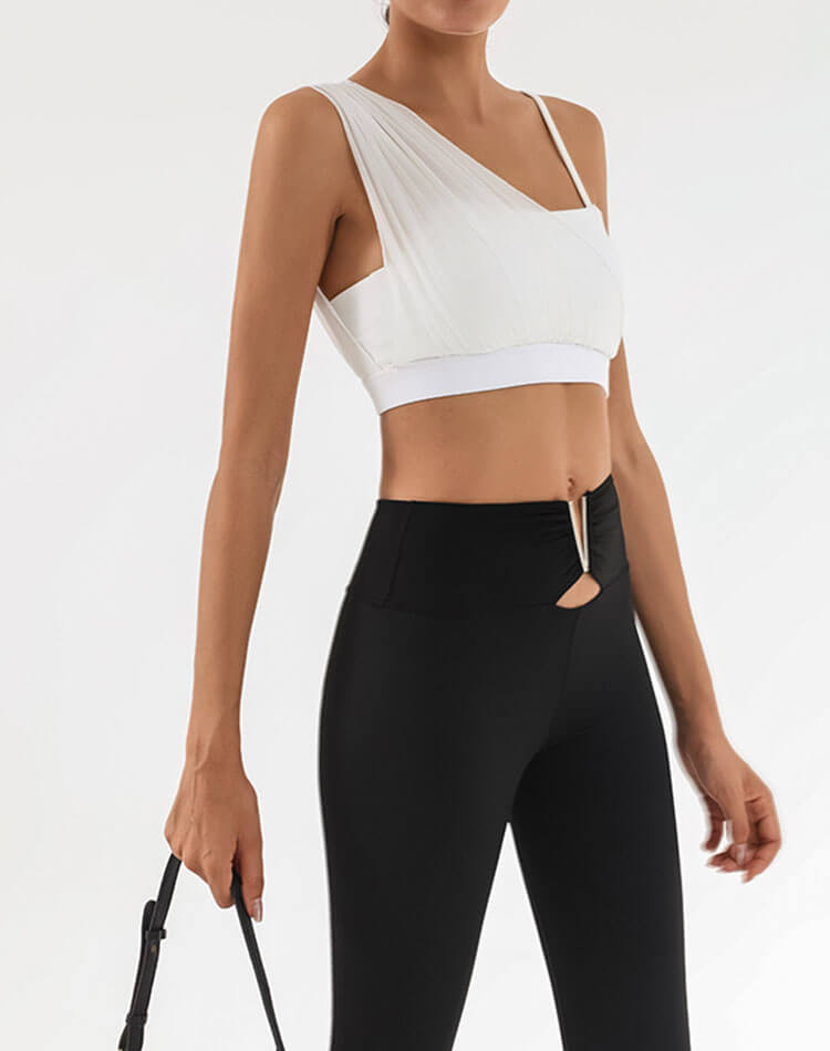 チュール アシンメトリー ヨガトップス ブラ

