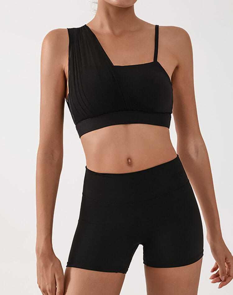 チュール アシンメトリー ヨガトップス ブラ

