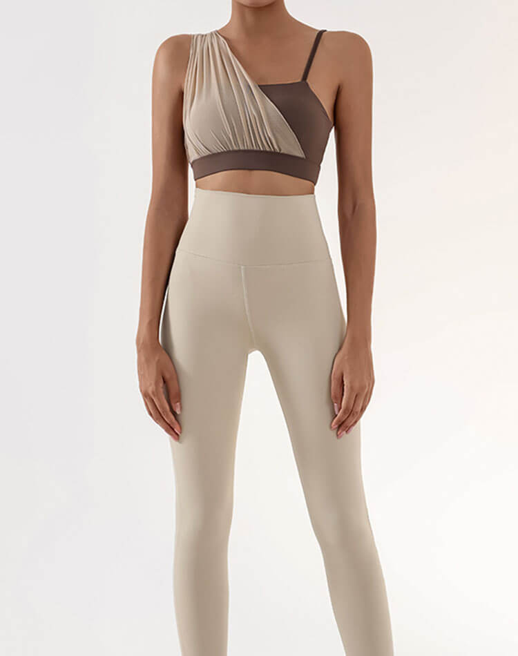 チュール アシンメトリー ヨガトップス ブラ

