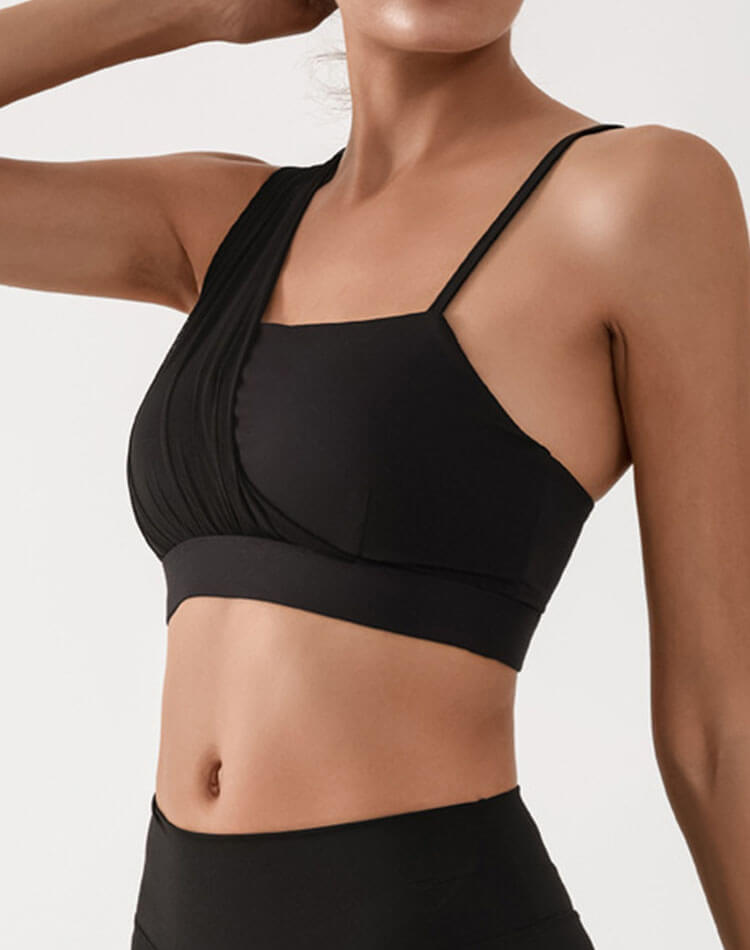 チュール アシンメトリー ヨガトップス ブラ

