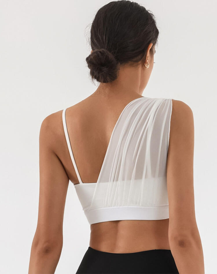 チュール アシンメトリー ヨガトップス ブラ

