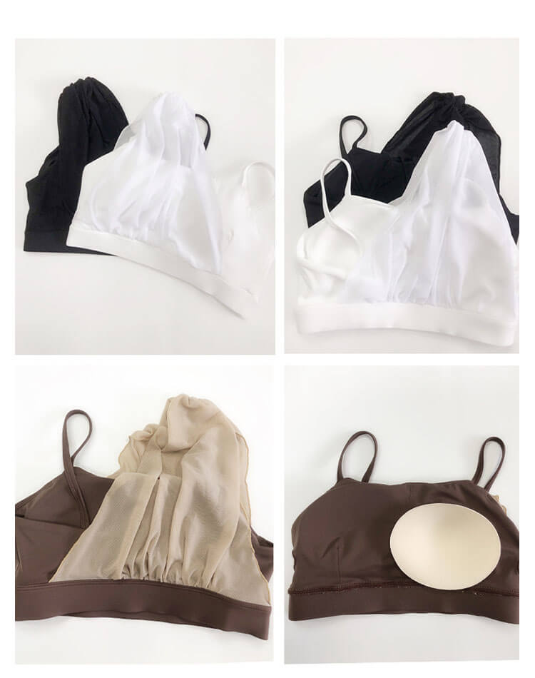 チュール アシンメトリー ヨガトップス ブラ

