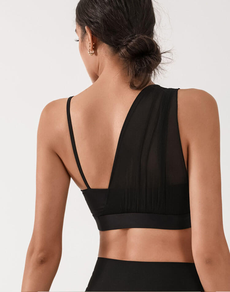 チュール アシンメトリー ヨガトップス ブラ

