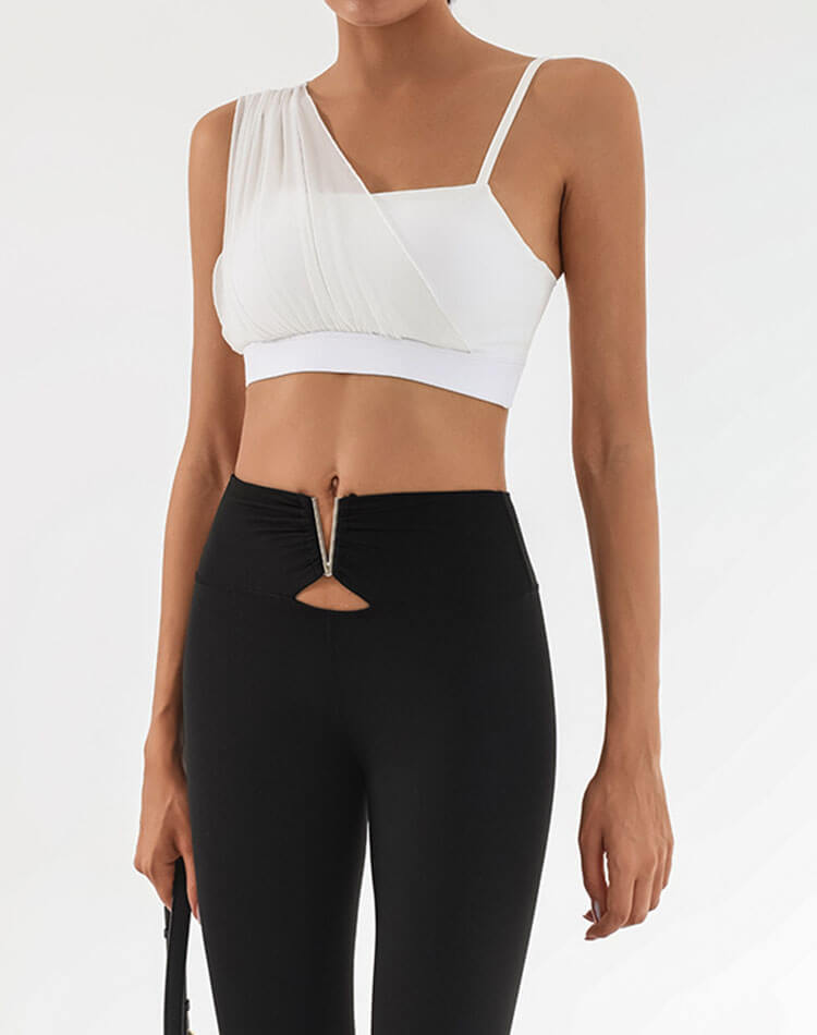 チュール アシンメトリー ヨガトップス ブラ

