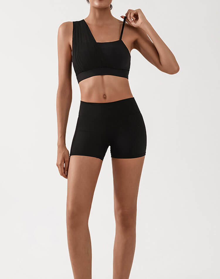 チュール アシンメトリー ヨガトップス ブラ

