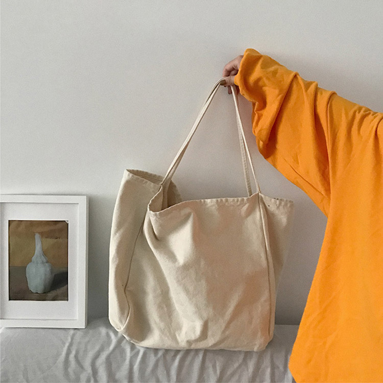 大きめ 大容量 シンプル キャンパス トートバッグ