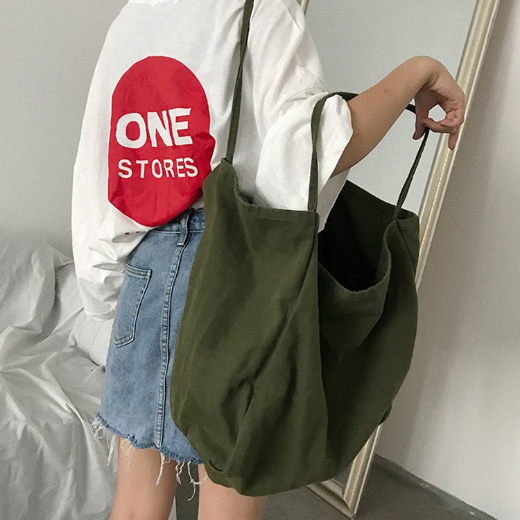 大きめ 大容量 シンプル キャンパス トートバッグ