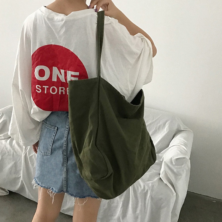 大きめ 大容量 シンプル キャンパス トートバッグ