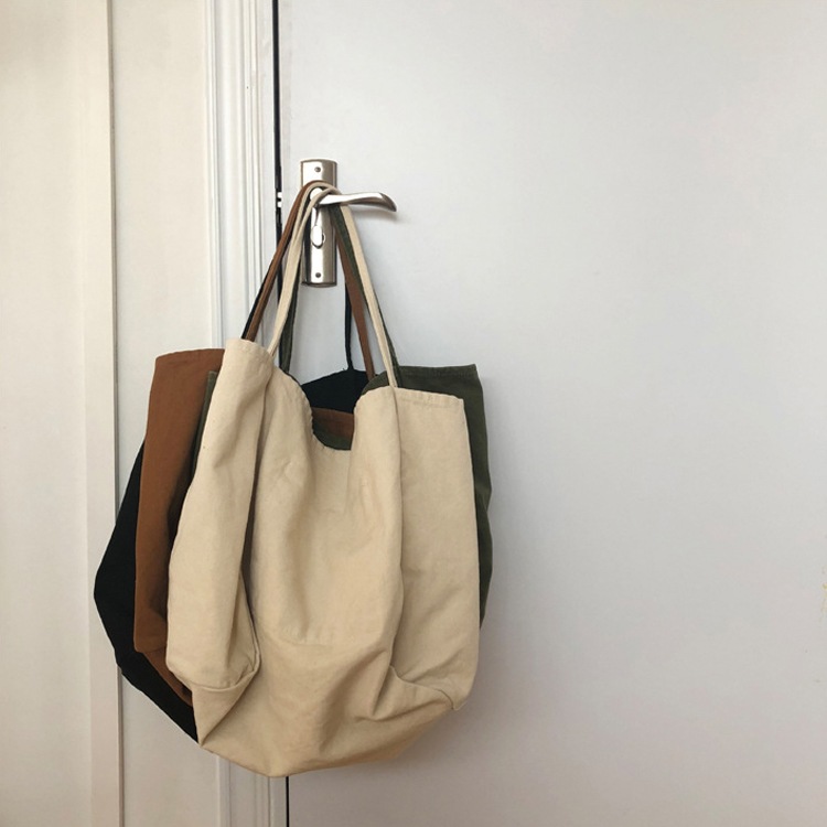 大きめ 大容量 シンプル キャンパス トートバッグ
