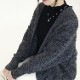 ケーブル編み ニット ロングカーディガン