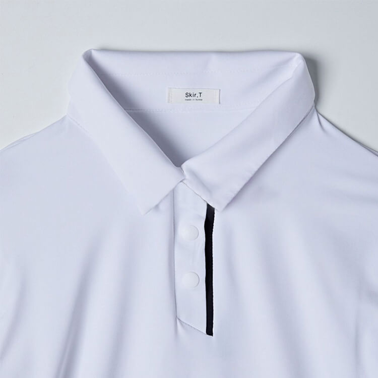 韓国ゴルフウェア バイカラー 長袖 ポロシャツ トップス