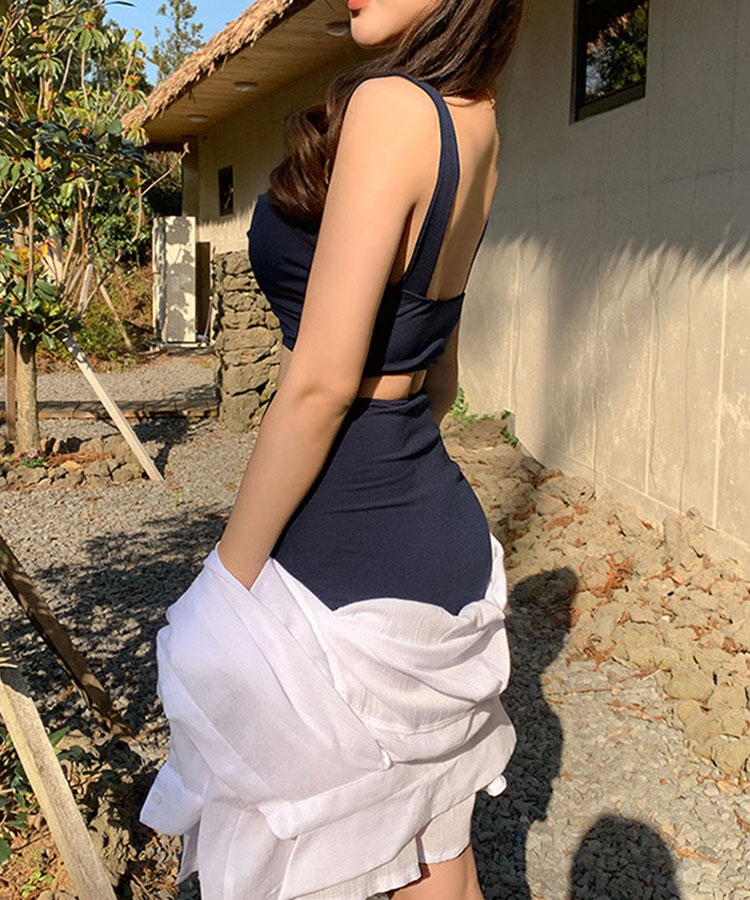 フロントクロス ハイウエスト ビキニ 水着

