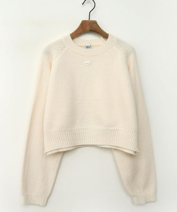 クロップド丈 ウール混 ニット トップス 韓国ゴルフウェア