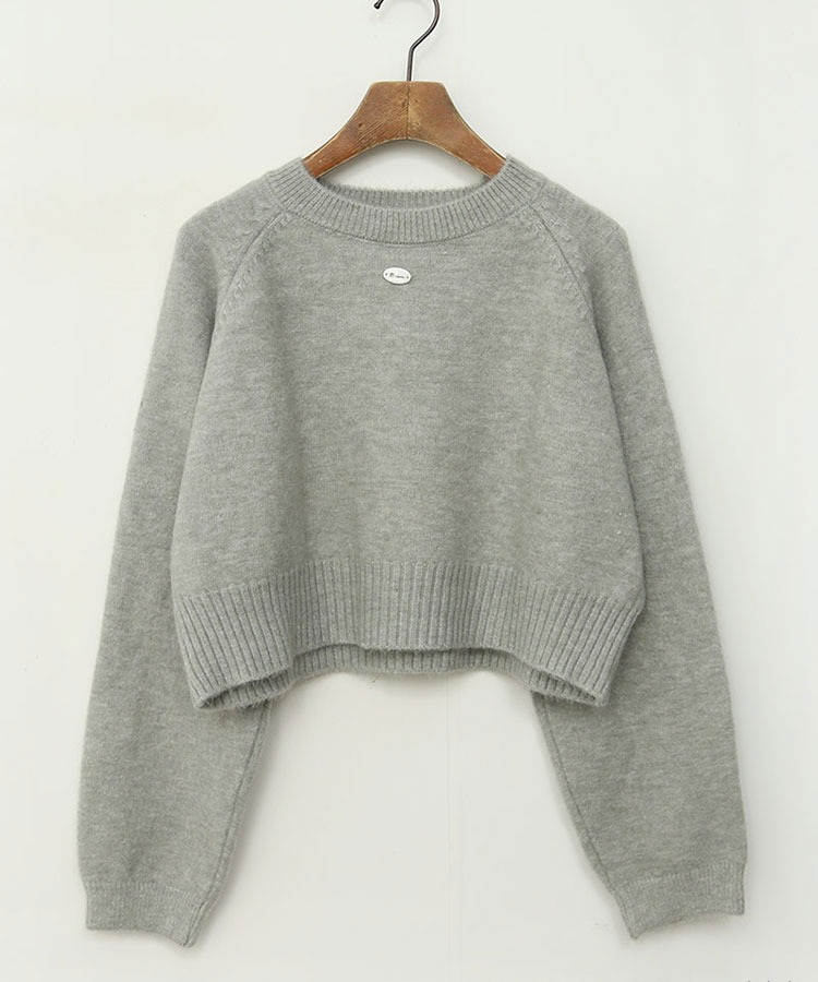 クロップド丈 ウール混 ニット トップス 韓国ゴルフウェア