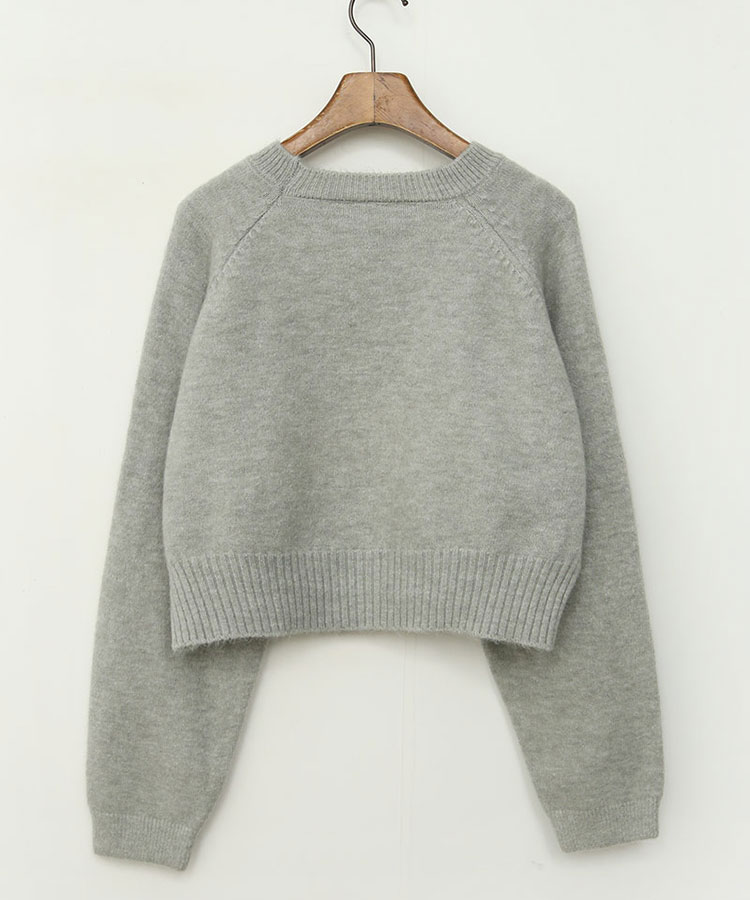 クロップド丈 ウール混 ニット トップス 韓国ゴルフウェア