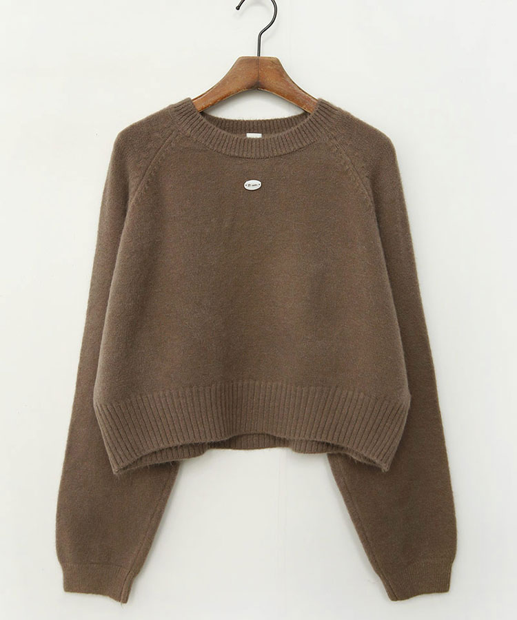 クロップド丈 ウール混 ニット トップス 韓国ゴルフウェア