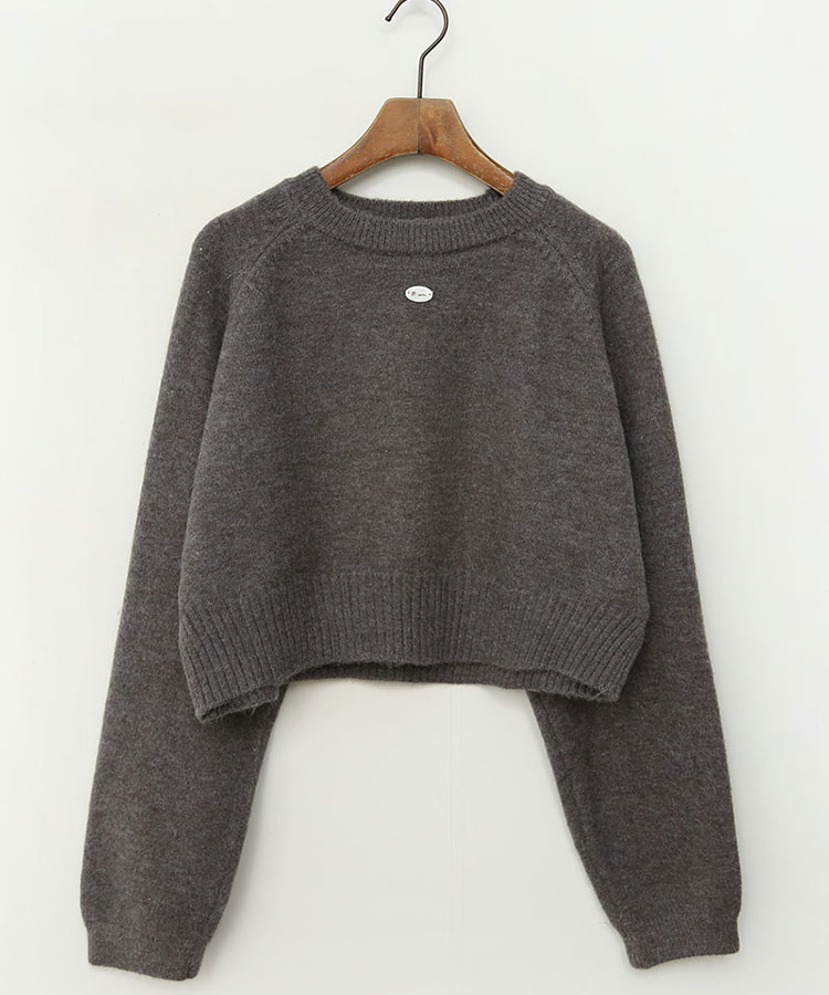クロップド丈 ウール混 ニット トップス 韓国ゴルフウェア