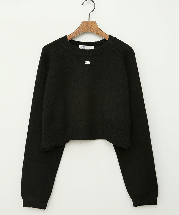 クロップド丈 ウール混 ニット トップス 韓国ゴルフウェア