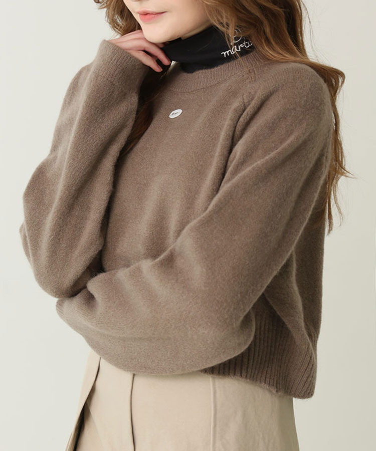 クロップド丈 ウール混 ニット トップス 韓国ゴルフウェア