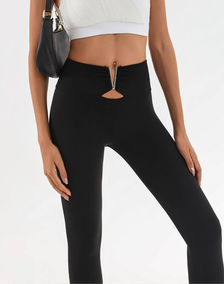 ハイウエスト 九分丈 ヨガパンツ 高ストレッチ