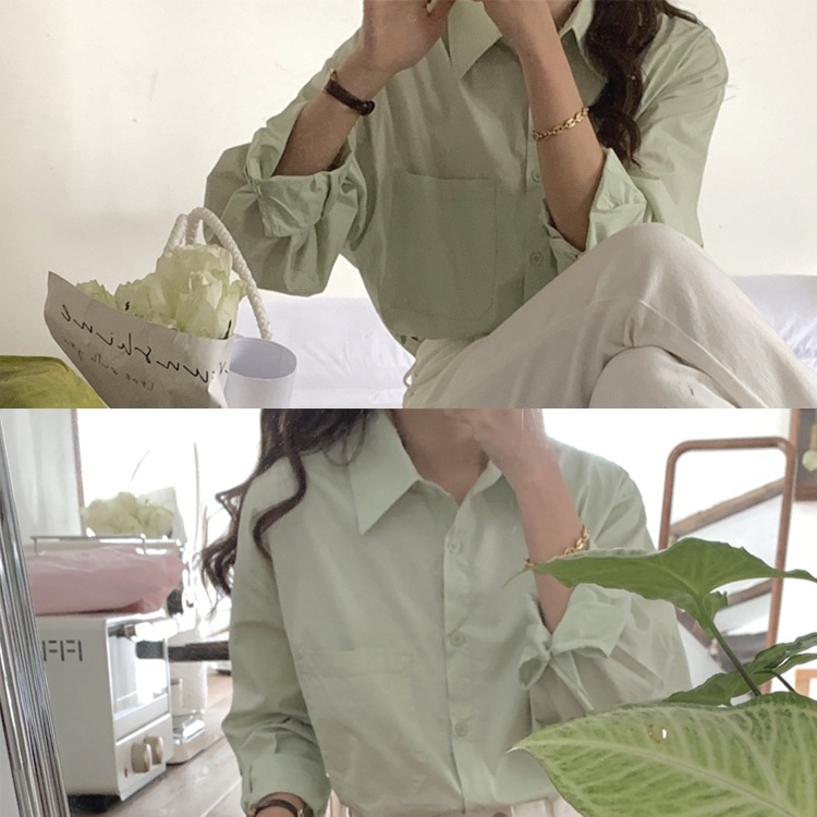 ゆったりドロップショルダー 長袖 シンプルシャツ