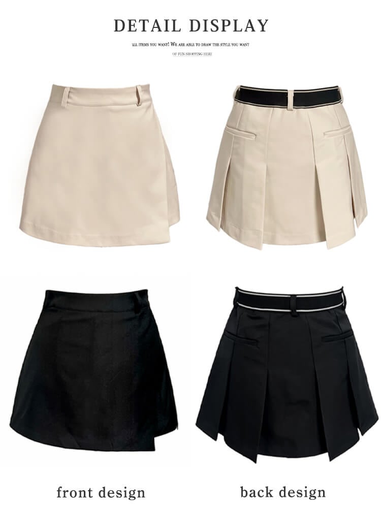バックプリーツ Ａライン ラップスカート ショーツパンツ