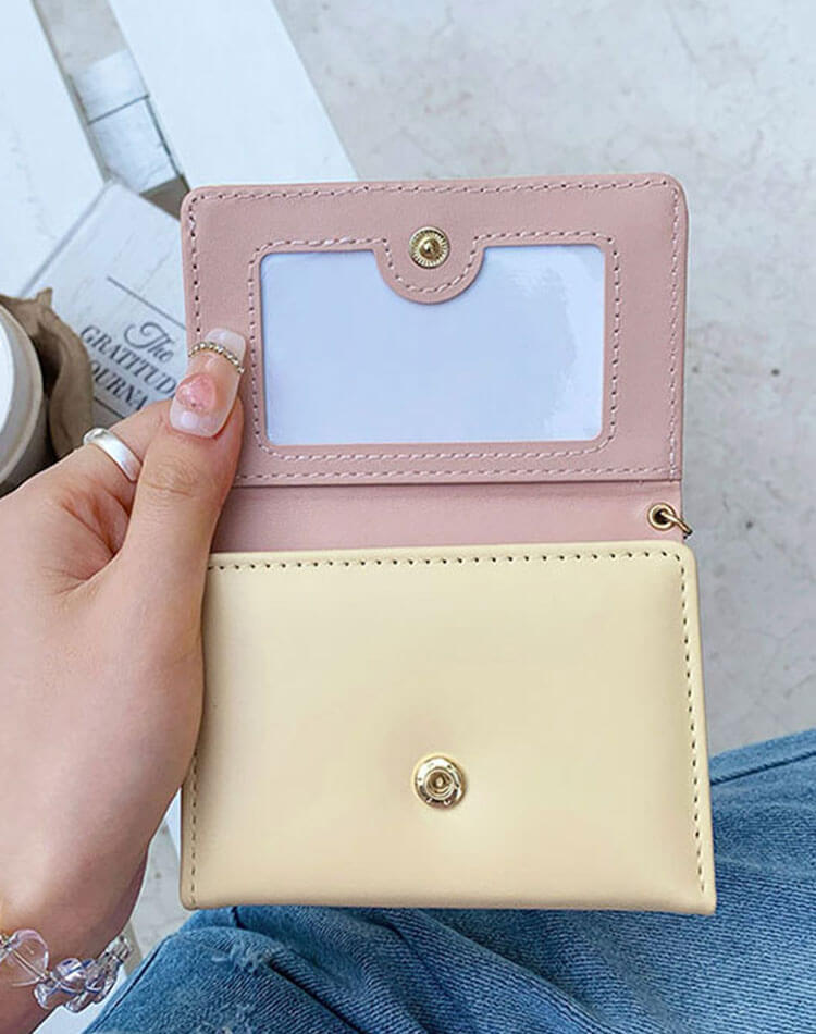 リボンチャーム付　三つ折り ミニ財布

