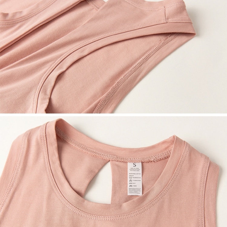 背中みせ バッククロス ショート丈 タンクトップ ヨガウエア