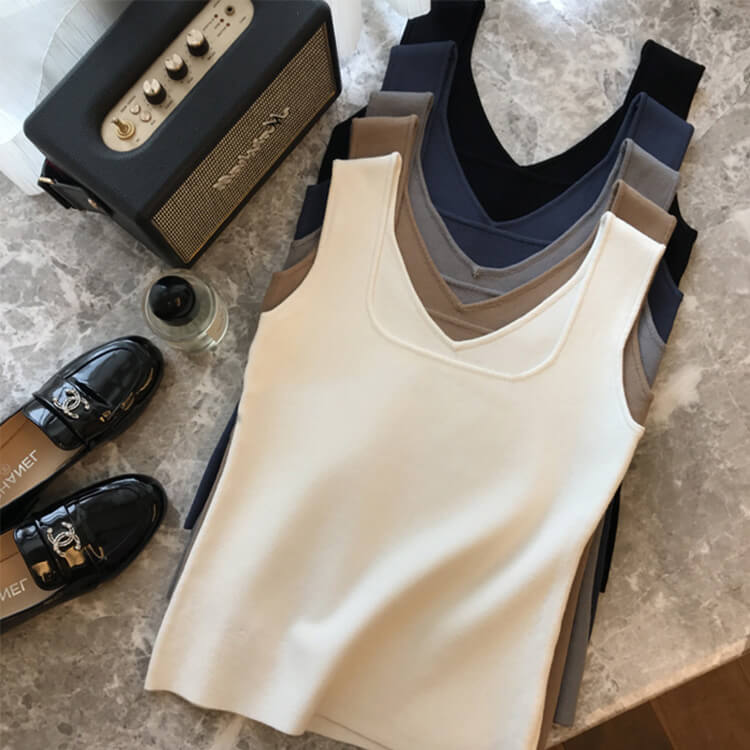 てろんと感 リバーシブル ショート丈 タンクトップ