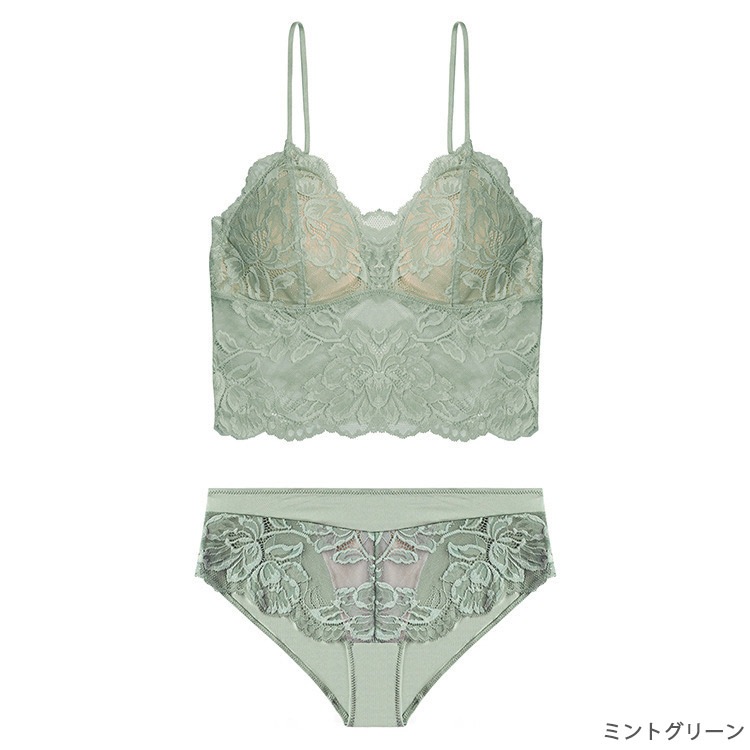 ノンワイヤー レースブラ 上下セット