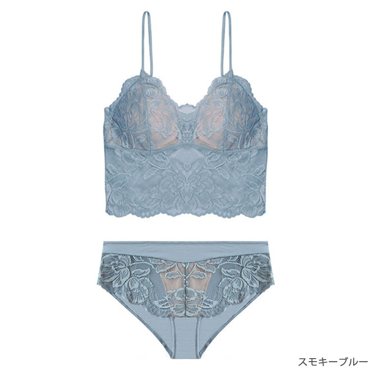 ノンワイヤー レースブラ 上下セット