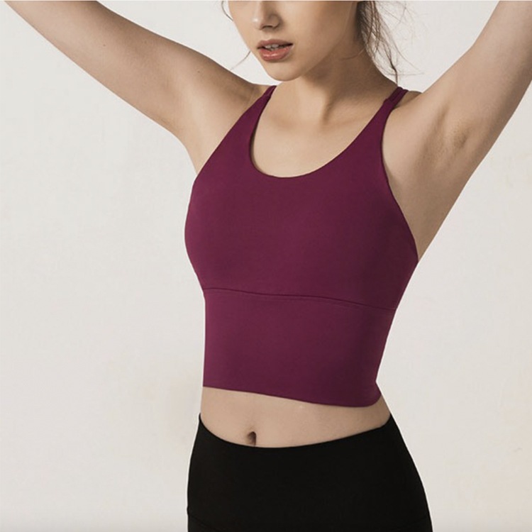 カップ付き バッククロス タンクトップ ヨガウエア