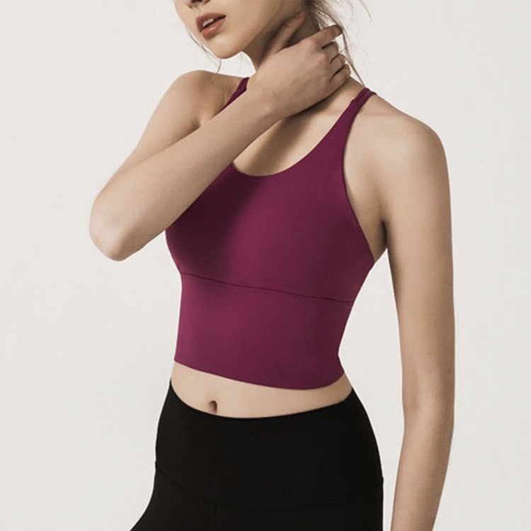 カップ付き バッククロス タンクトップ ヨガウエア