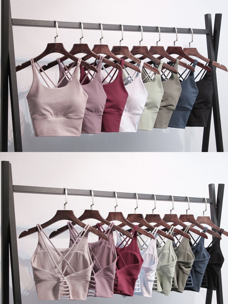 カップ付き バッククロス タンクトップ ヨガウエア